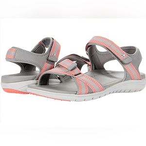 Ryka Women's Adjustable Sport Flat Sandals Savannah 2 Poloma Grey & Pink Size 8M